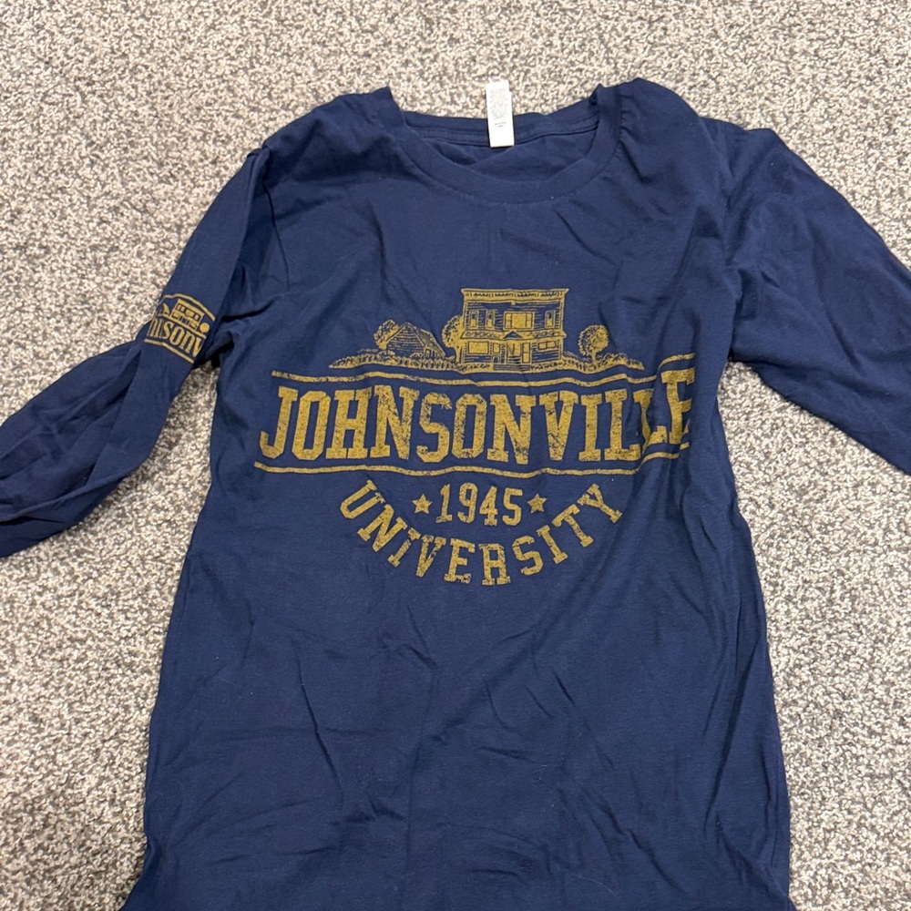Johnsonville University Navy Long Sleeve Tee - Gold Logo